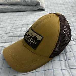 Filson wax patch mesh trucker hat
